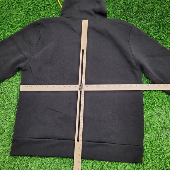 Peace Sign Hoodie Large 22x26 Embroidered Black - Picture 6 of 14